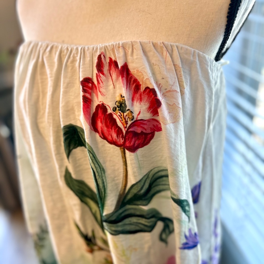 ANTHROPOLOGIE Strapless Maxi Dress, Ivory Floral, NWT! - Picture 8 of 14